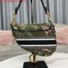 Replica Dior M0455 Saddle Bag With Strap Green Cross-Stitch Embroidery