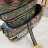 Replica Dior M0455 Saddle Bag With Strap Green Cross-Stitch Embroidery