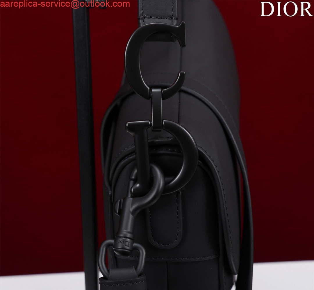 Replica Dior M0455 Saddle Bag With Strap Black Ultramatte Calfskin Black Hardware