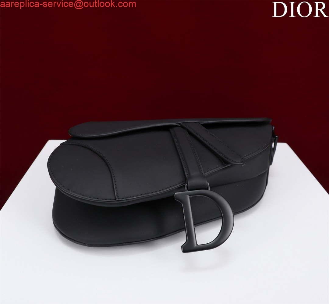 Replica Dior M0455 Saddle Bag With Strap Black Ultramatte Calfskin Black Hardware