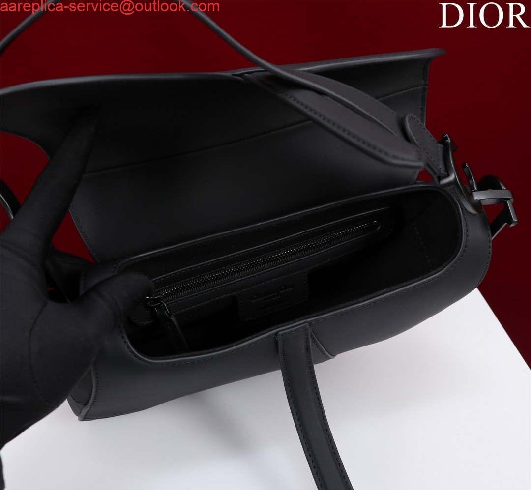 Replica Dior M0455 Saddle Bag With Strap Black Ultramatte Calfskin Black Hardware