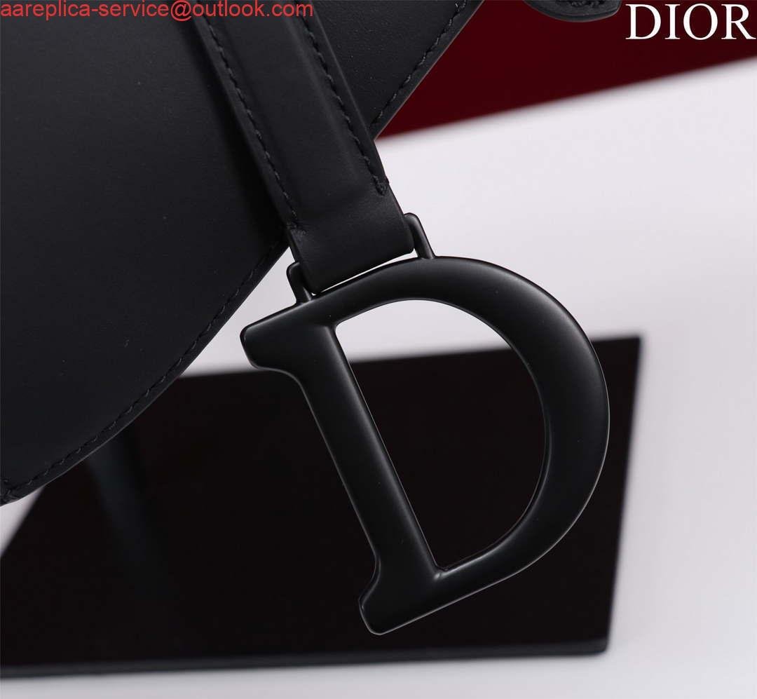 Replica Dior M0455 Saddle Bag With Strap Black Ultramatte Calfskin Black Hardware