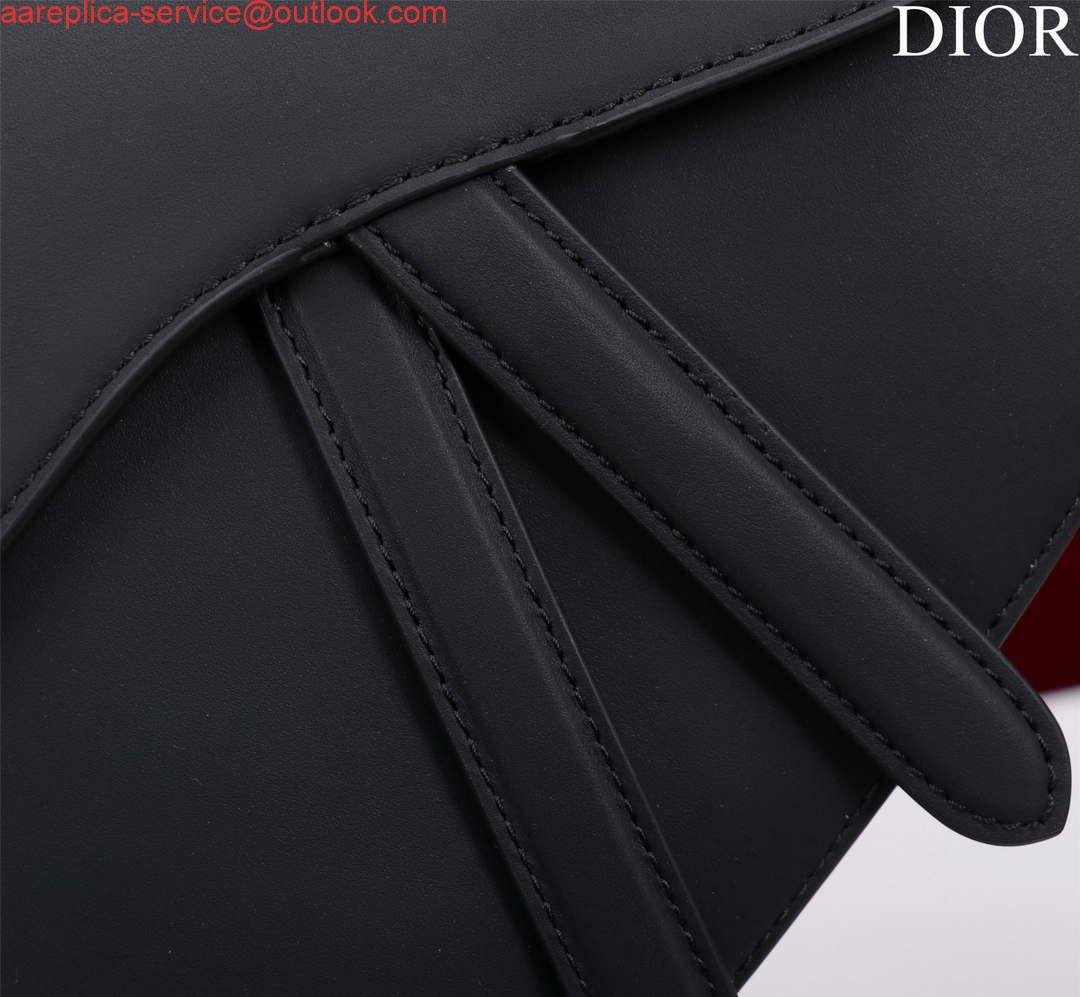 Replica Dior M0455 Saddle Bag With Strap Black Ultramatte Calfskin Black Hardware