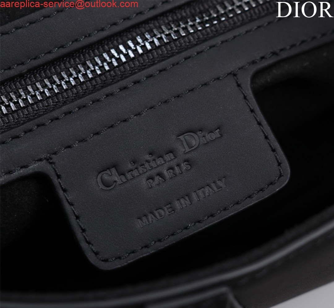 Replica Dior M0455 Saddle Bag With Strap Black Ultramatte Calfskin Black Hardware