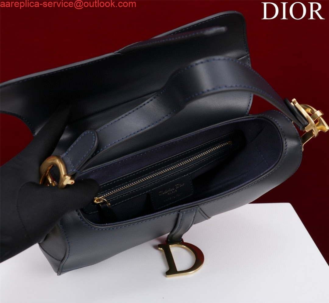 Replica Dior M0455 Saddle Bag With Strap Ultramatte Calfskin Black Gold