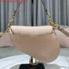 Replica Dior M0455 Saddle Bag With Strap Nude Grained Calfskin