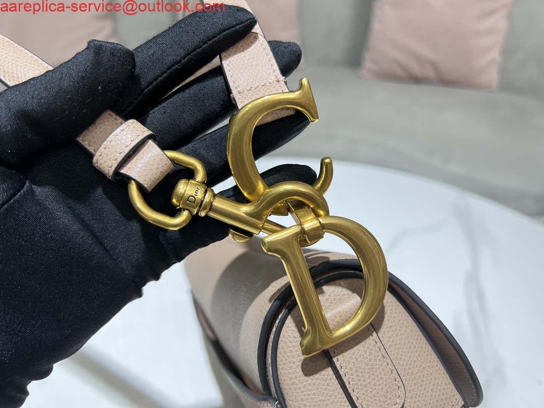 Replica Dior M0455 Saddle Bag With Strap Nude Grained Calfskin