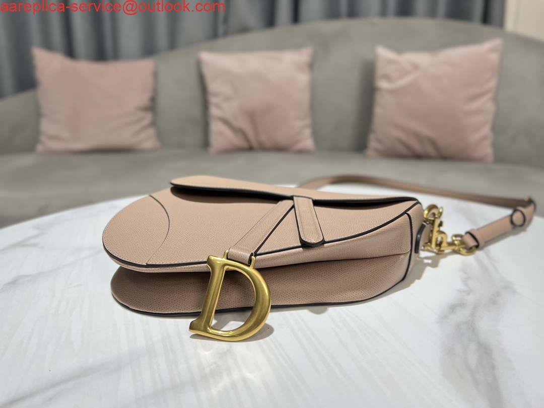 Replica Dior M0455 Saddle Bag With Strap Nude Grained Calfskin