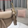 Replica Dior M0455 Saddle Bag With Strap Light Gray Grained Calfskin