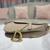 Replica Dior M0455 Saddle Bag With Strap Light Gray Grained Calfskin