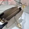 Replica Dior M0455 Saddle Bag With Strap Light Gray Grained Calfskin