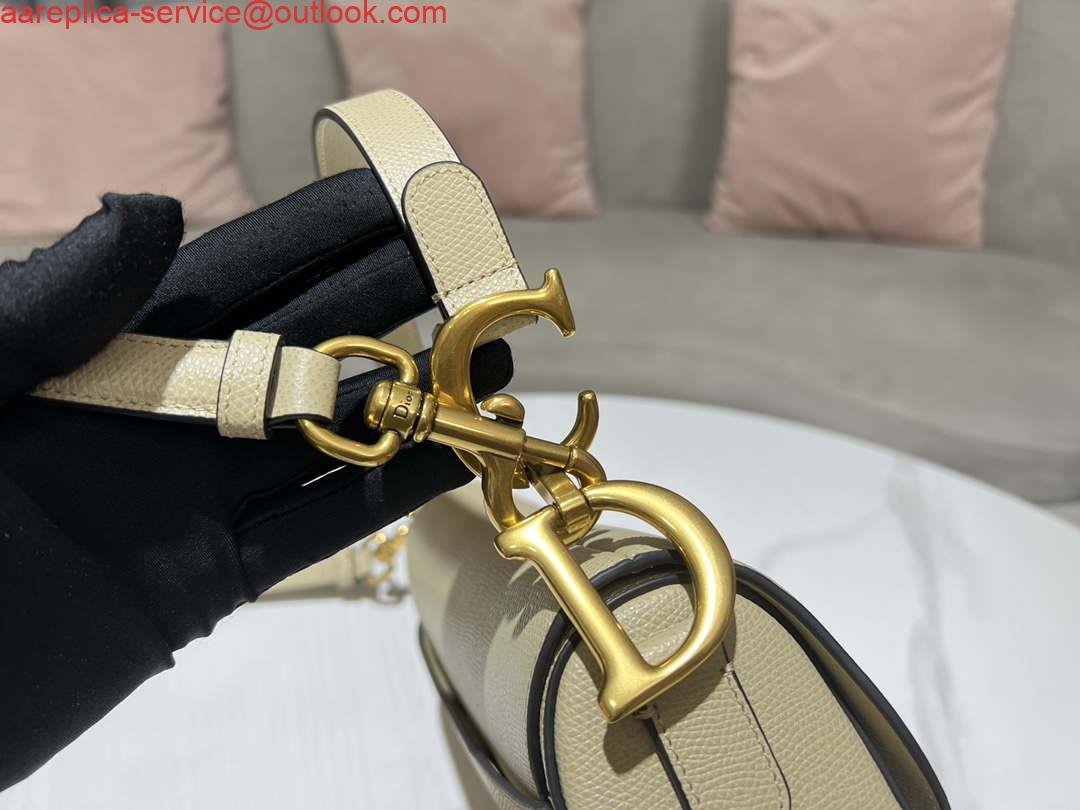 Replica Dior M0455 Saddle Bag With Strap Apricot Grained Calfskin