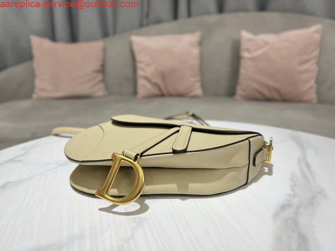 Replica Dior M0455 Saddle Bag With Strap Apricot Grained Calfskin