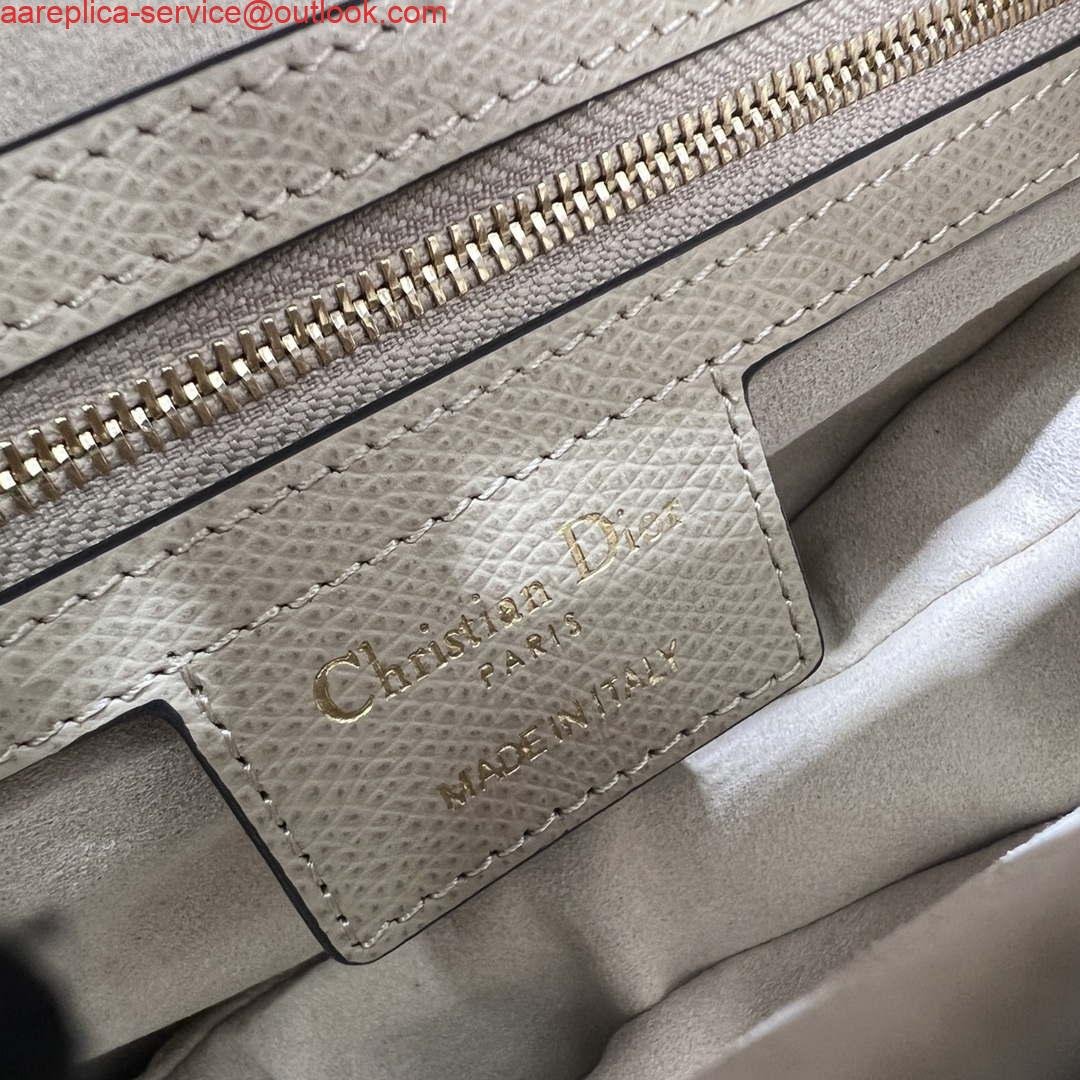 Replica Dior M0455 Saddle Bag With Strap Apricot Grained Calfskin