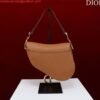 Replica Dior M0455 Saddle Bag With Strap Brown Grained Calfskin