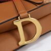 Replica Dior M0455 Saddle Bag With Strap Brown Grained Calfskin