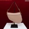 Replica Dior M0455 Saddle Bag With Strap Pink Grained Calfskin