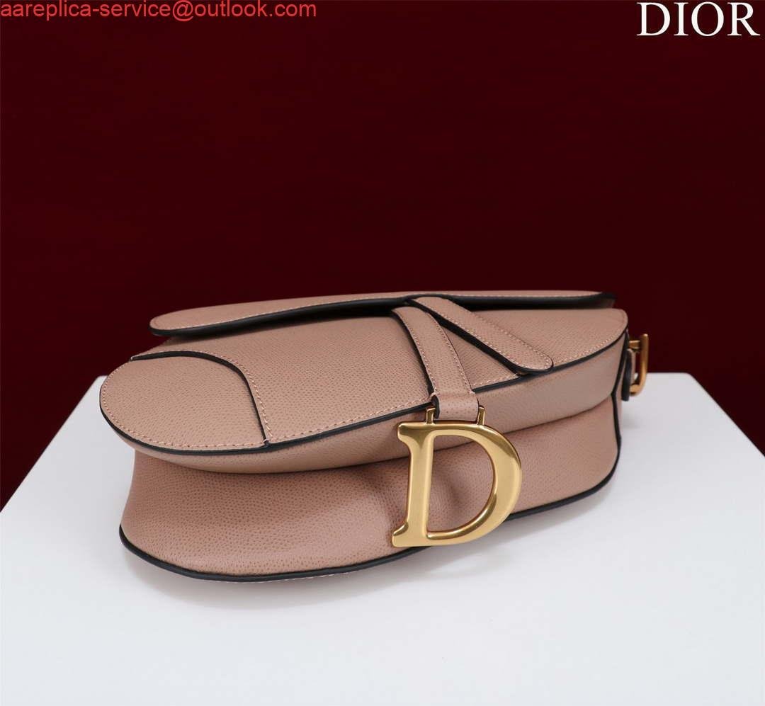 Replica Dior M0455 Saddle Bag With Strap Pink Grained Calfskin