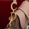 Replica Dior M0455 Saddle Bag With Strap Pink Grained Calfskin