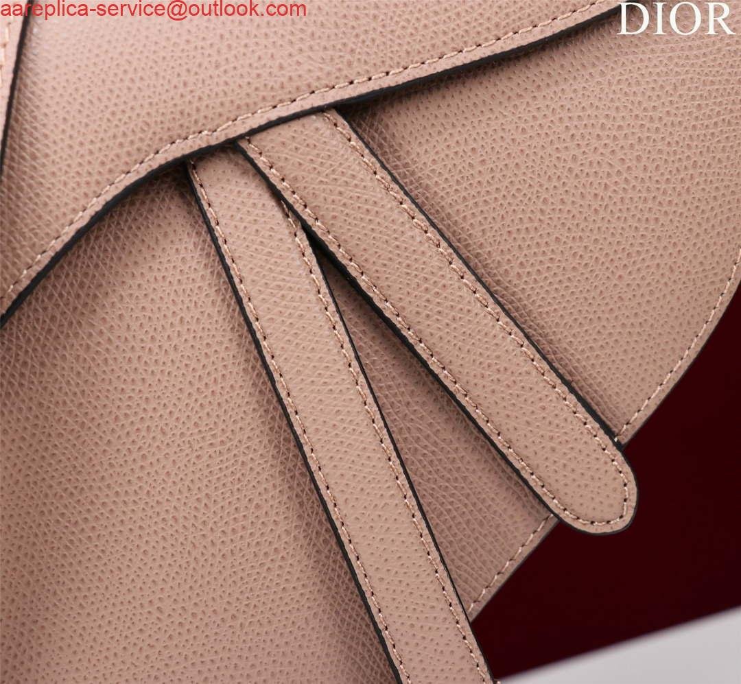 Replica Dior M0455 Saddle Bag With Strap Pink Grained Calfskin