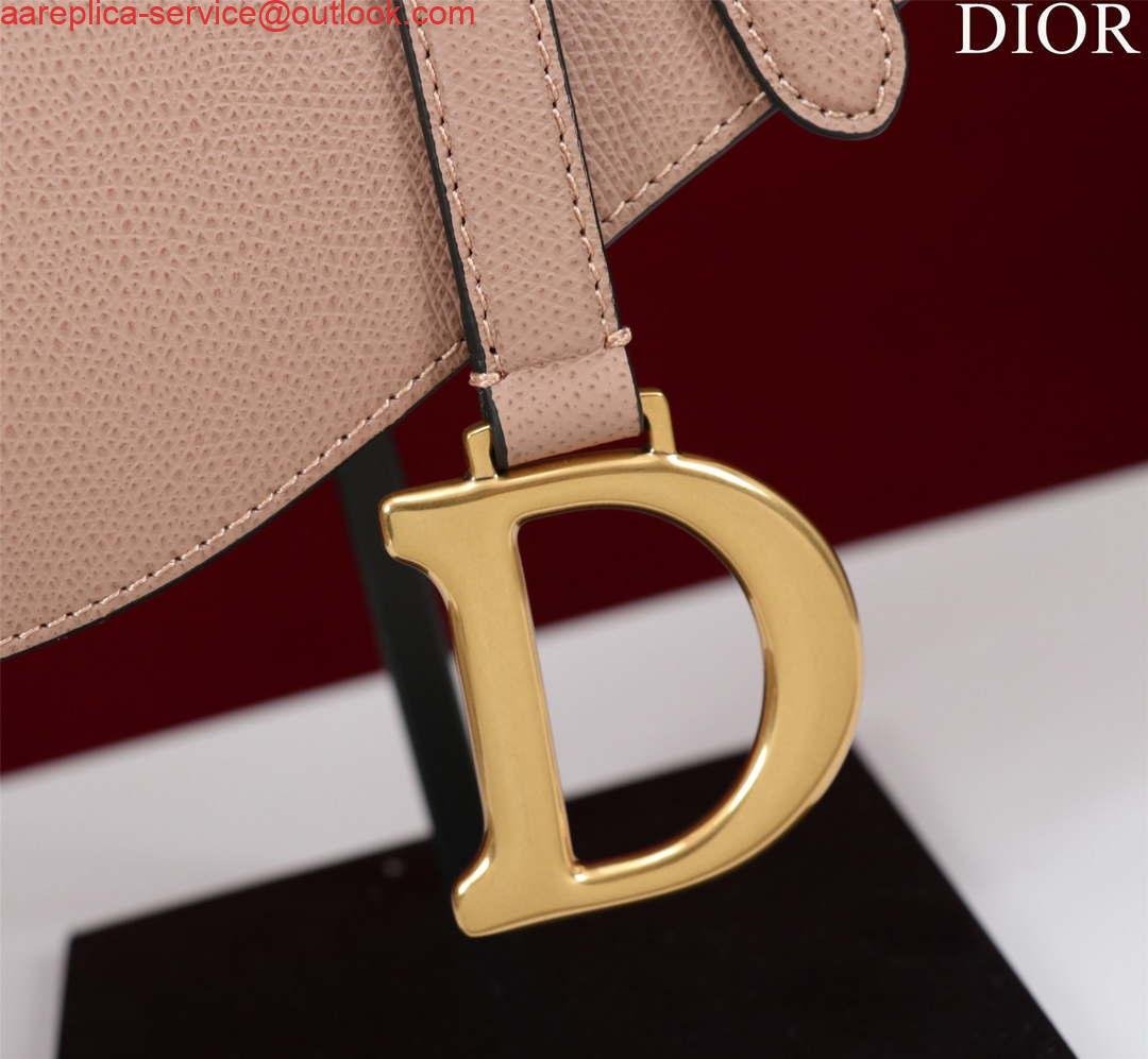 Replica Dior M0455 Saddle Bag With Strap Pink Grained Calfskin