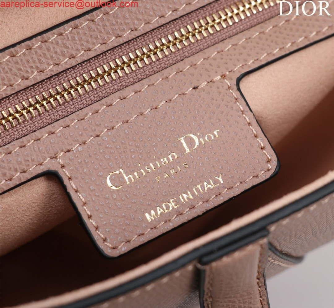 Replica Dior M0455 Saddle Bag With Strap Pink Grained Calfskin