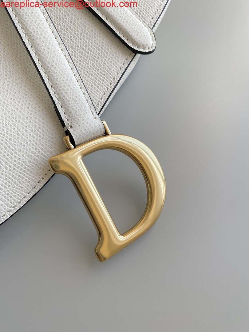 Replica Dior M0455 Saddle Bag With Strap White Grained Calfskin