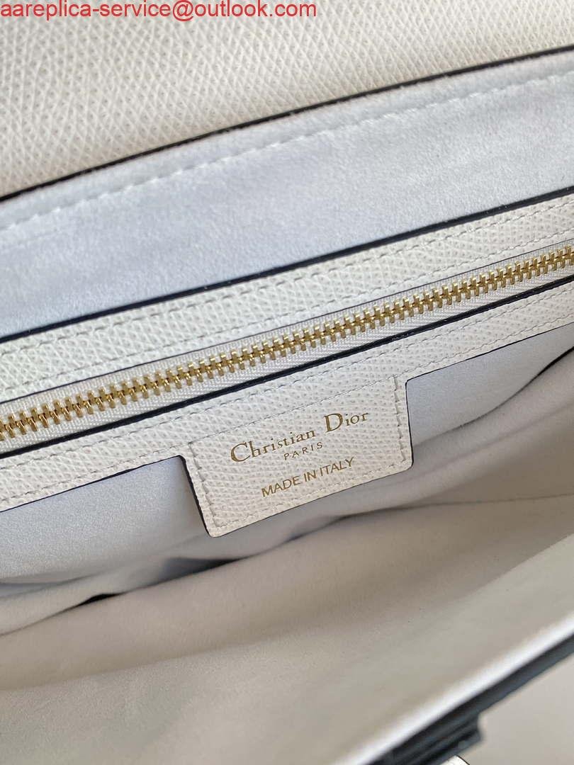 Replica Dior M0455 Saddle Bag With Strap White Grained Calfskin