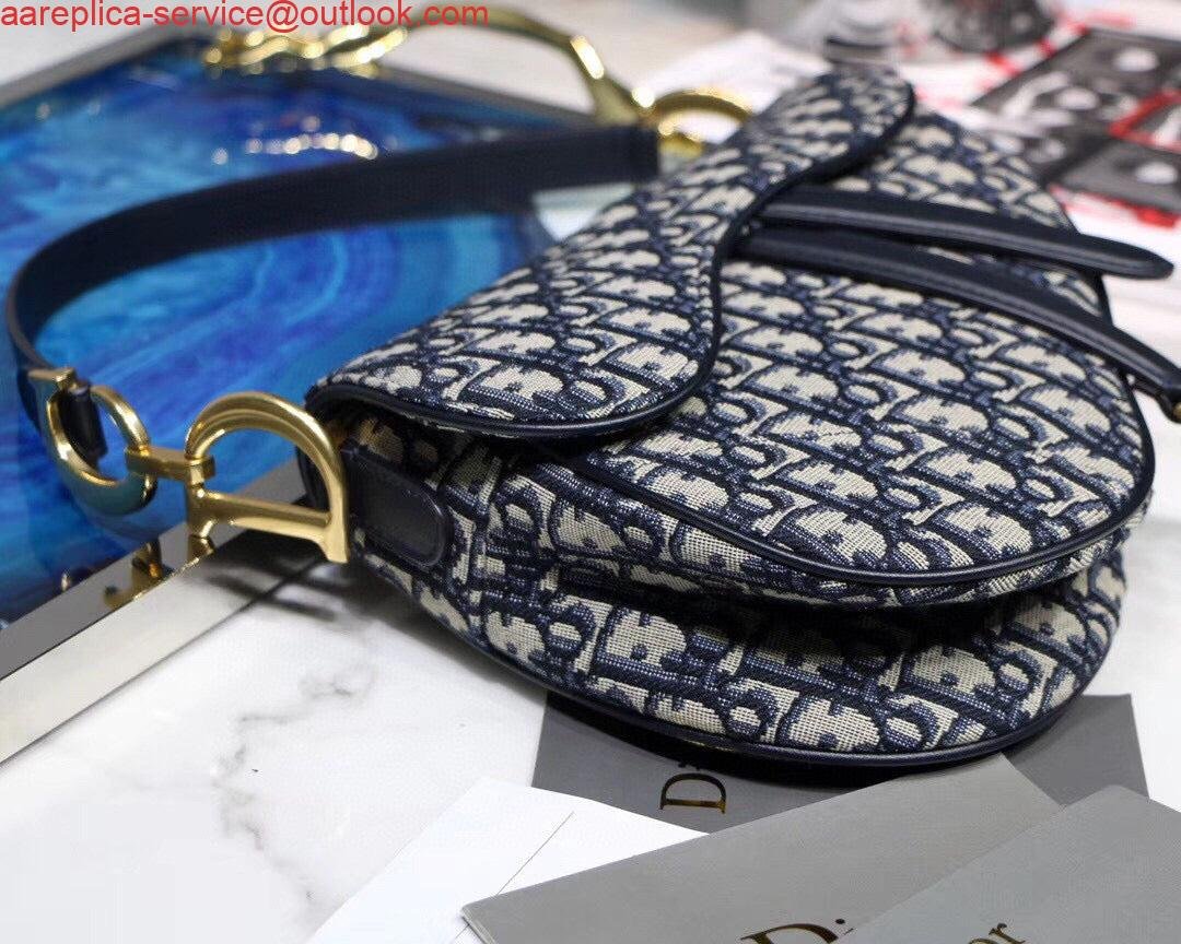 Replica Dior Saddle Bag M0446 Blue Dior Oblique Jacquard