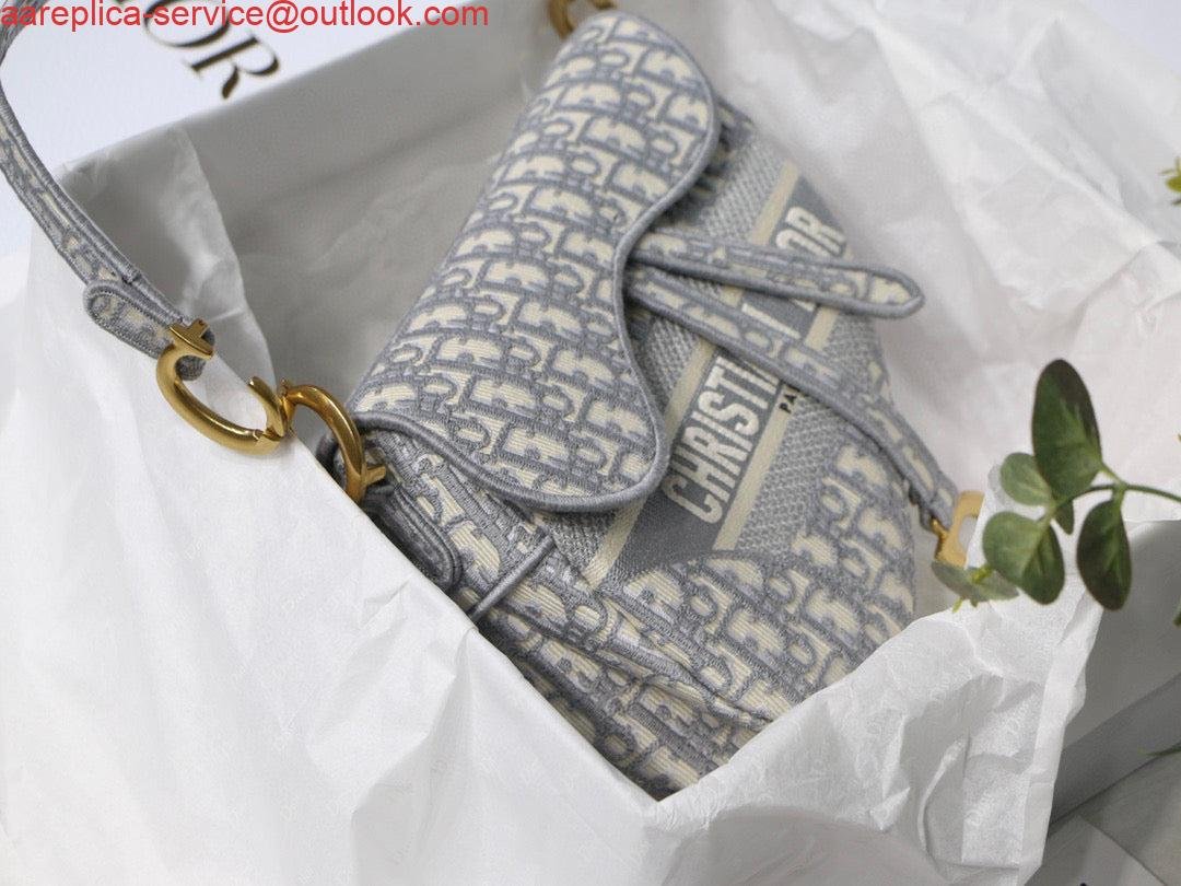 Replica Dior Saddle Bag Burgundy Dior Oblique Jacquard M0446 Gray
