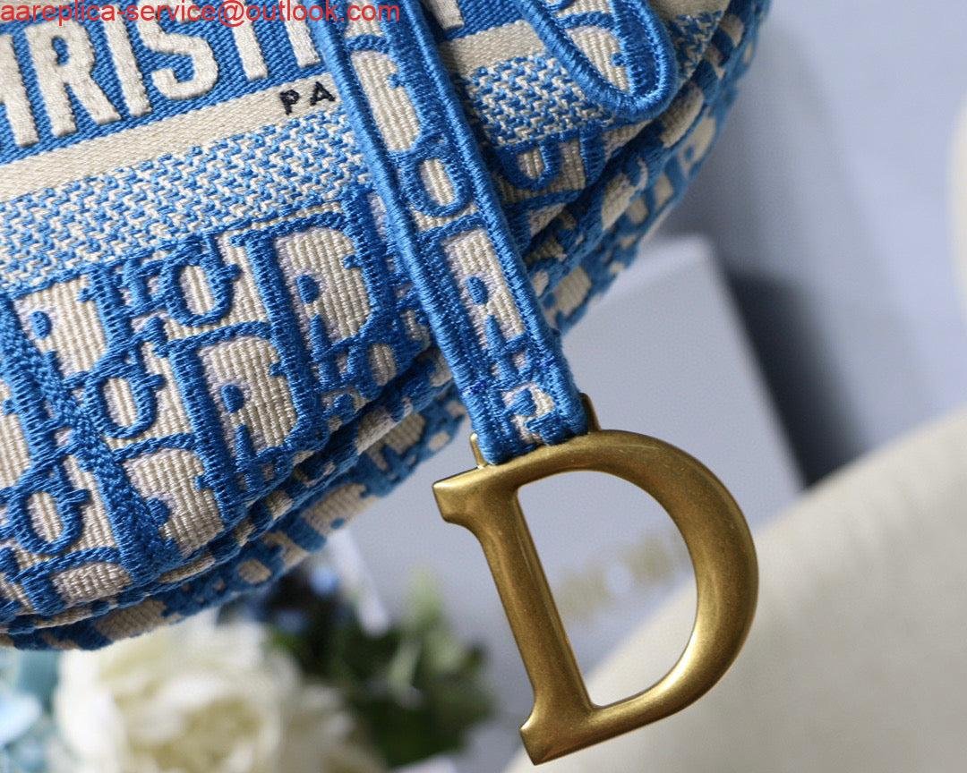 Replica Dior Saddle Bag Burgundy Dior Oblique Jacquard M0446 Blue