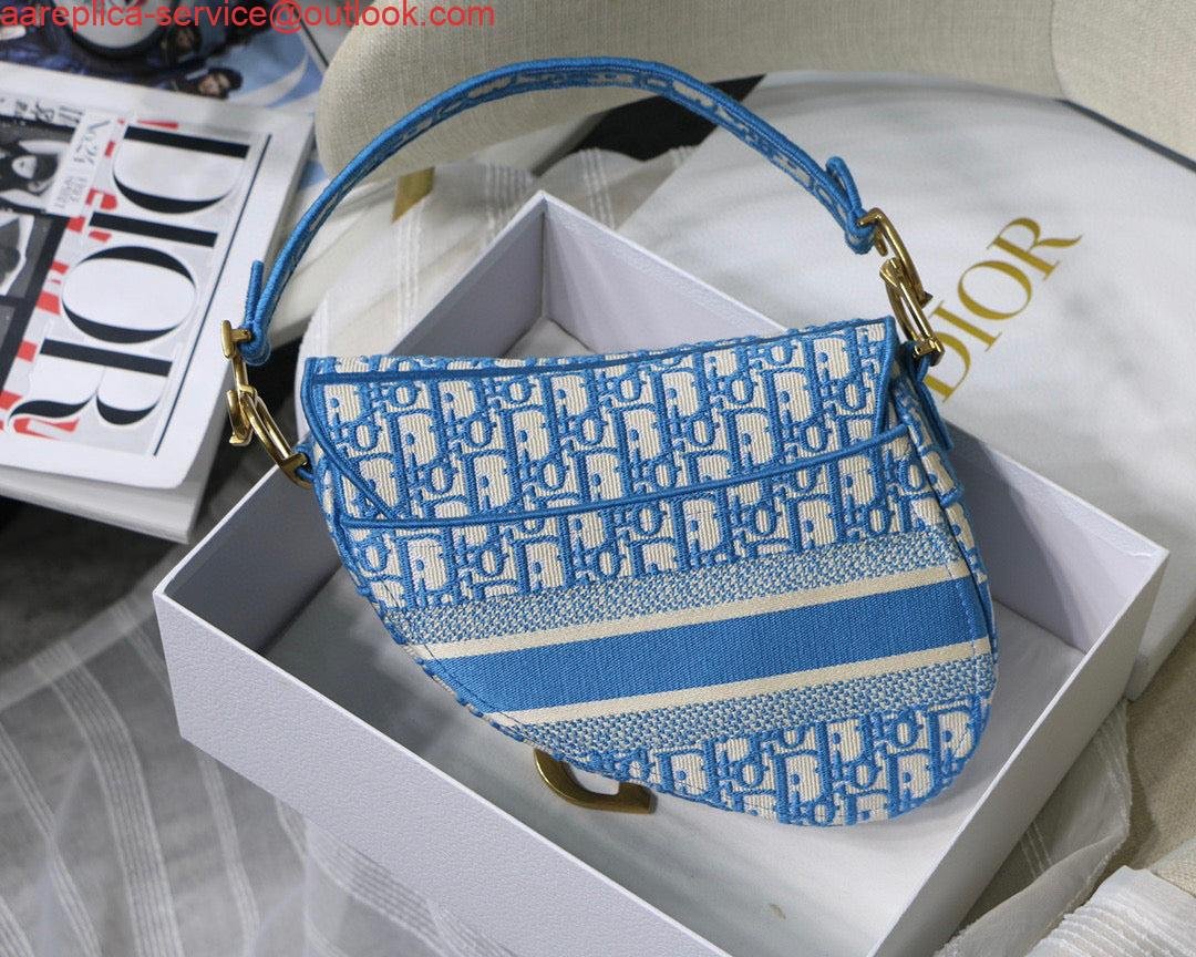 Replica Dior Saddle Bag Burgundy Dior Oblique Jacquard M0446 Blue