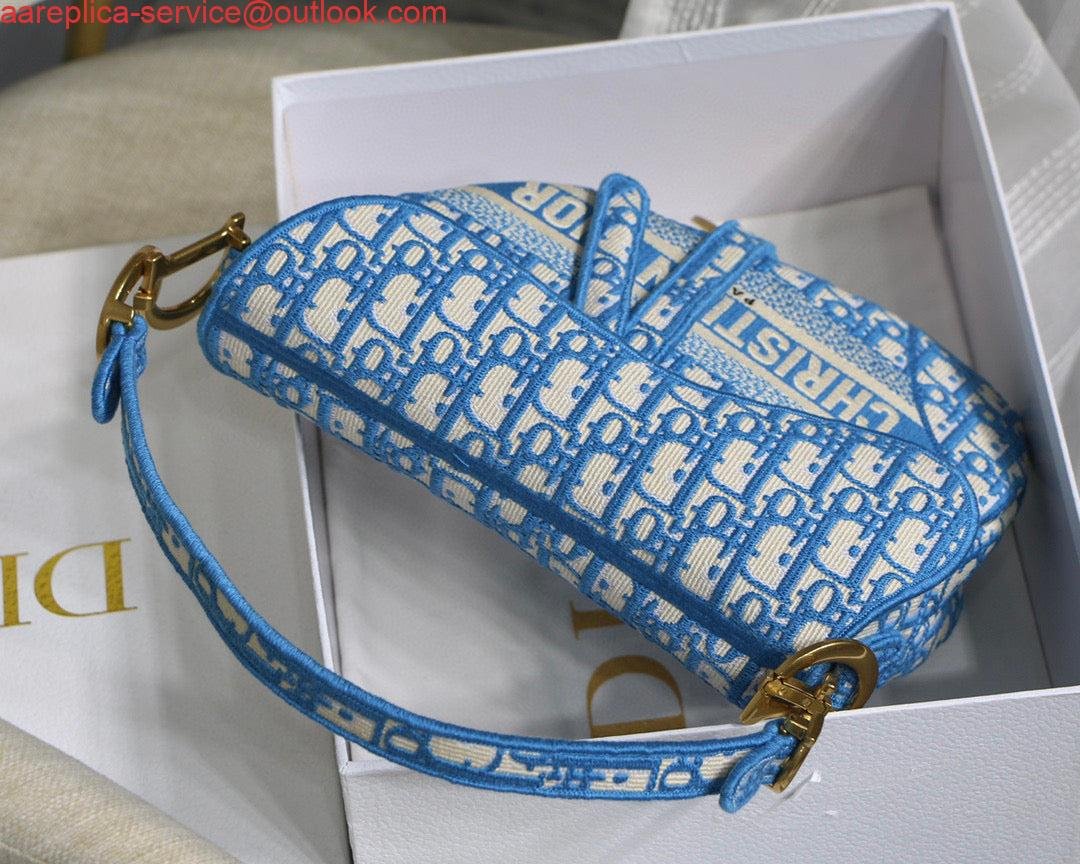 Replica Dior Saddle Bag Burgundy Dior Oblique Jacquard M0446 Blue