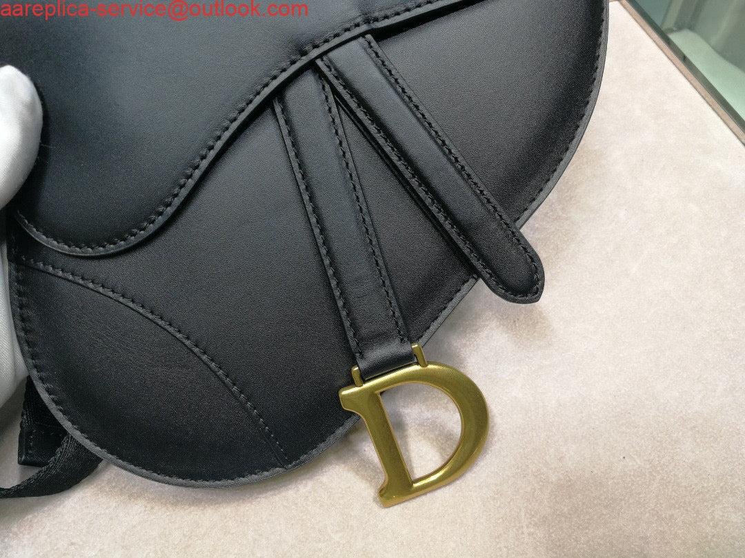 Replica Dior Saddle Belt Bag S5632 Black Goat leather