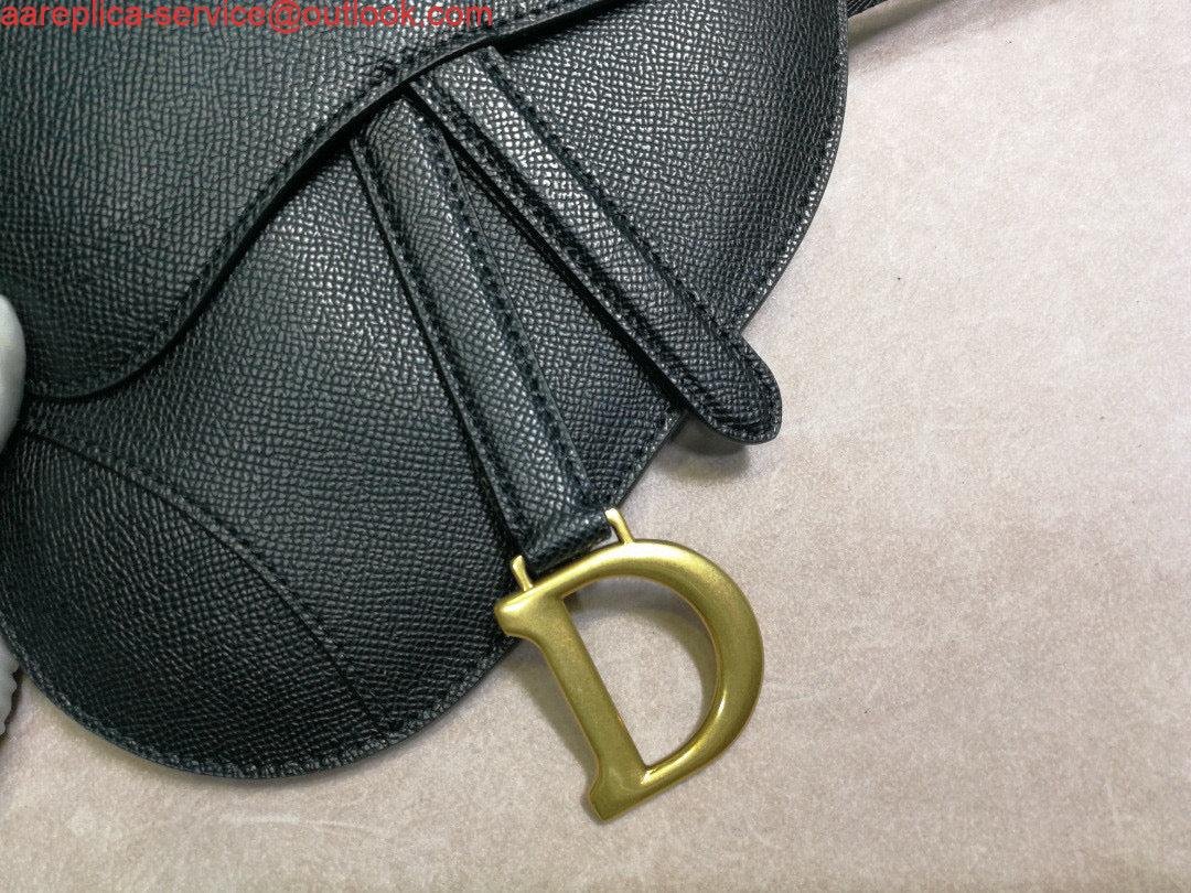 Replica Dior Saddle Belt Bag S5632 Black grained calfskin