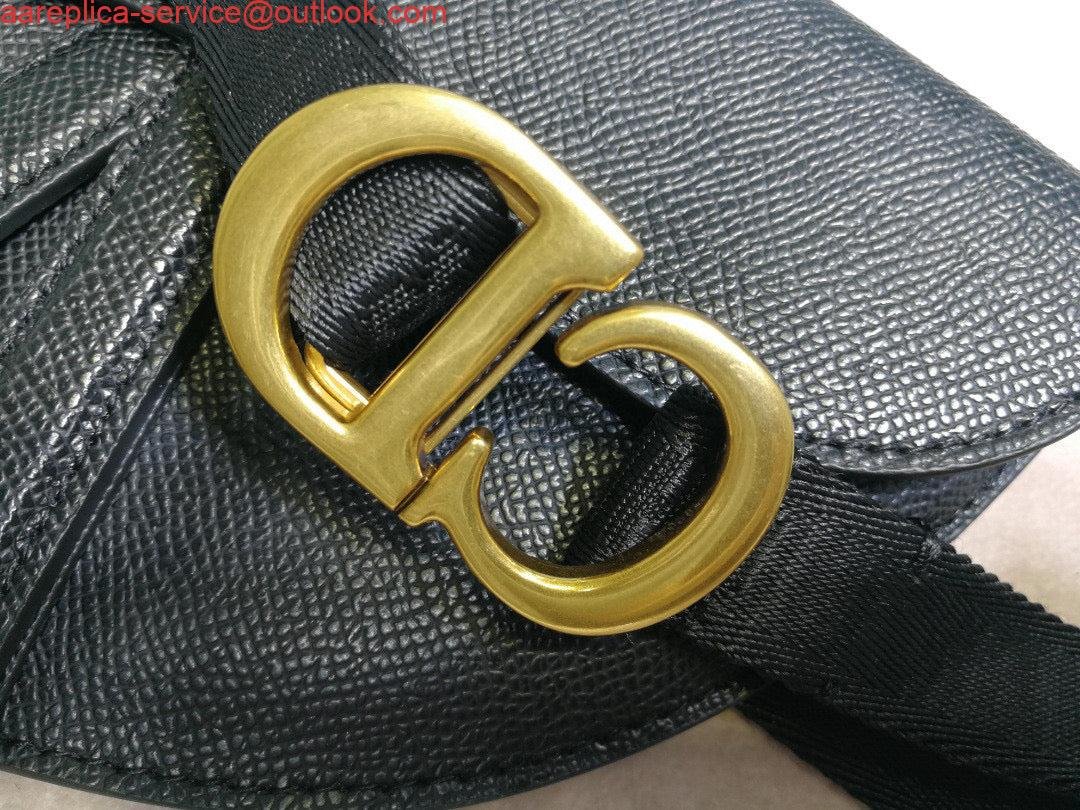 Replica Dior Saddle Belt Bag S5632 Black grained calfskin