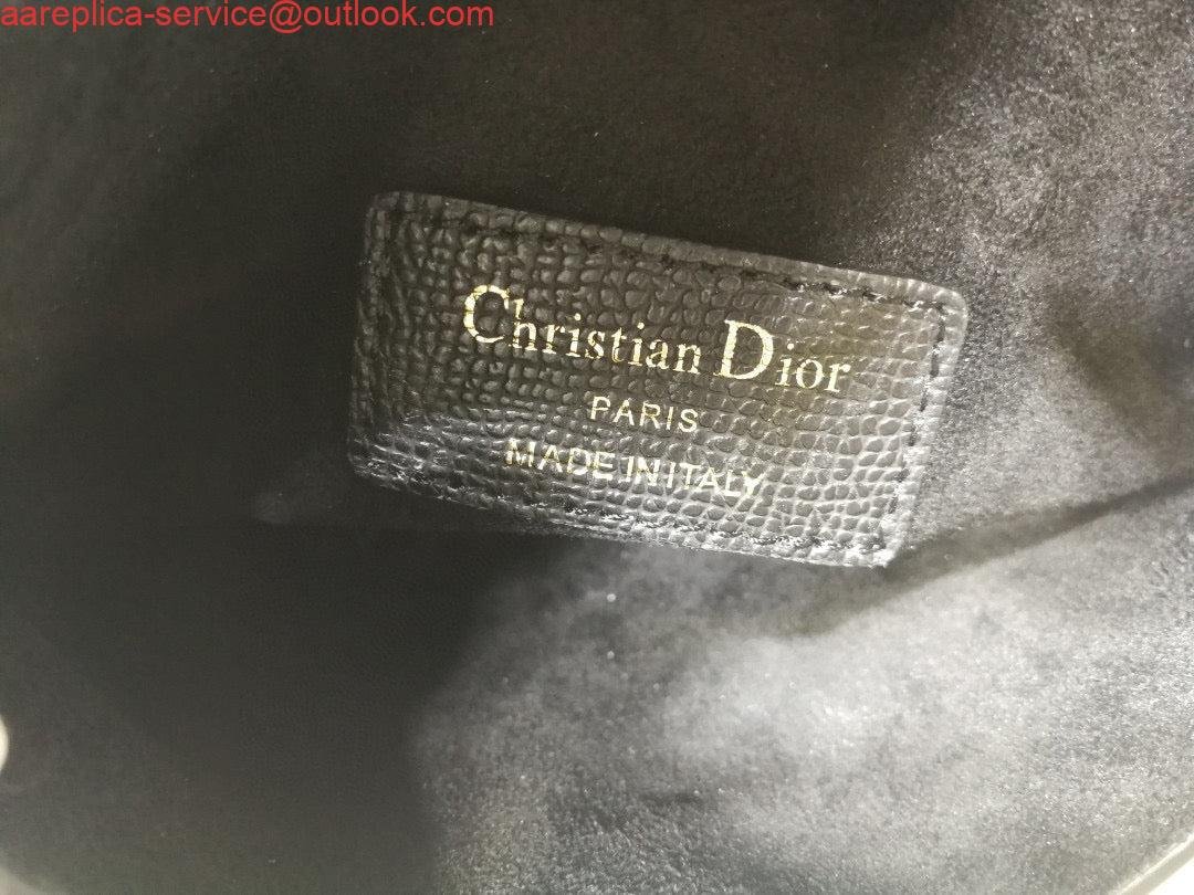 Replica Dior Saddle Belt Bag S5632 Black grained calfskin