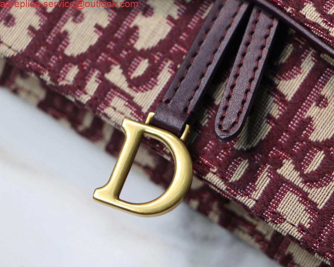 Replica Dior Saddle Belt Bag S5619 Red Dior Oblique Jacquard