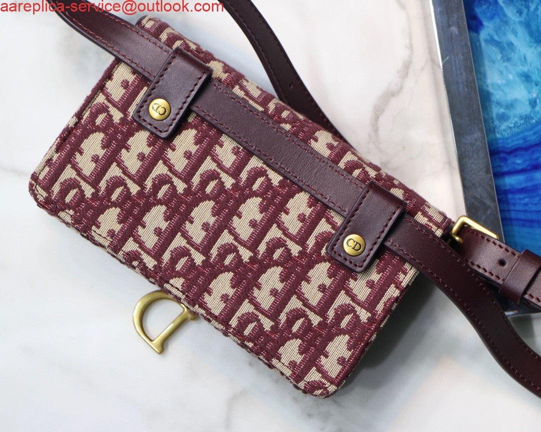 Replica Dior Saddle Belt Bag S5619 Red Dior Oblique Jacquard