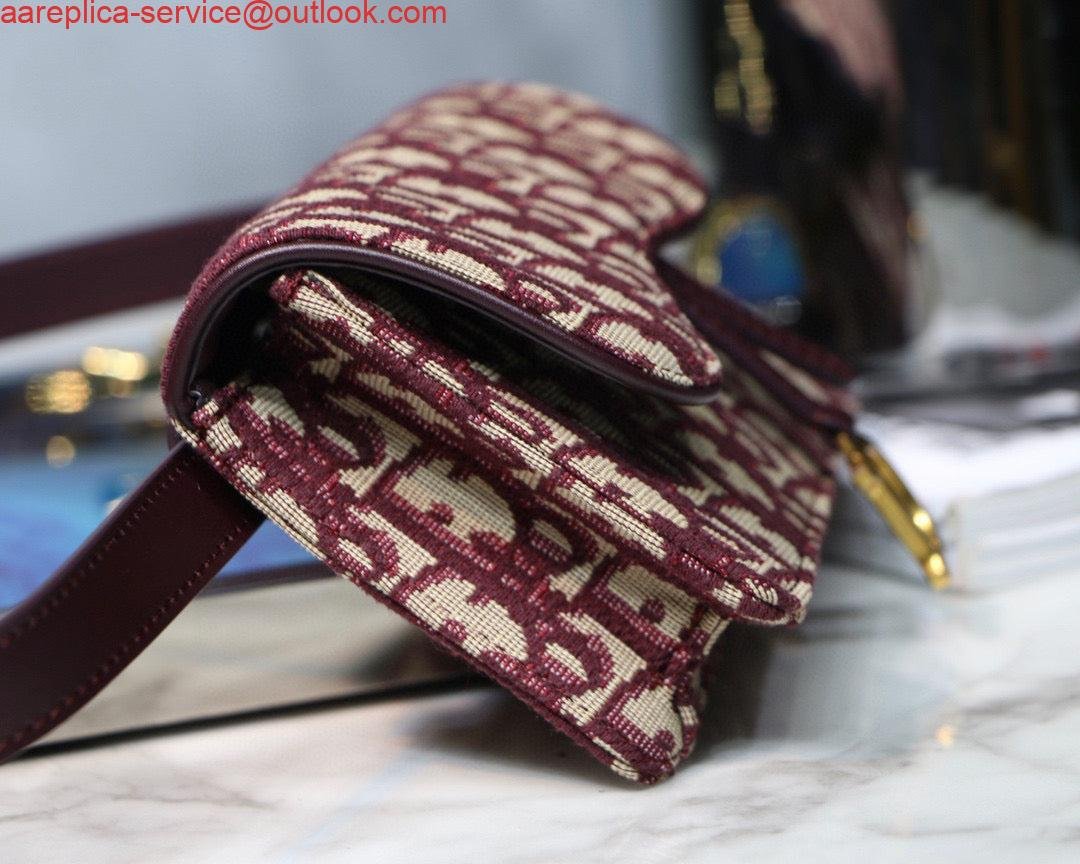 Replica Dior Saddle Belt Bag S5619 Red Dior Oblique Jacquard