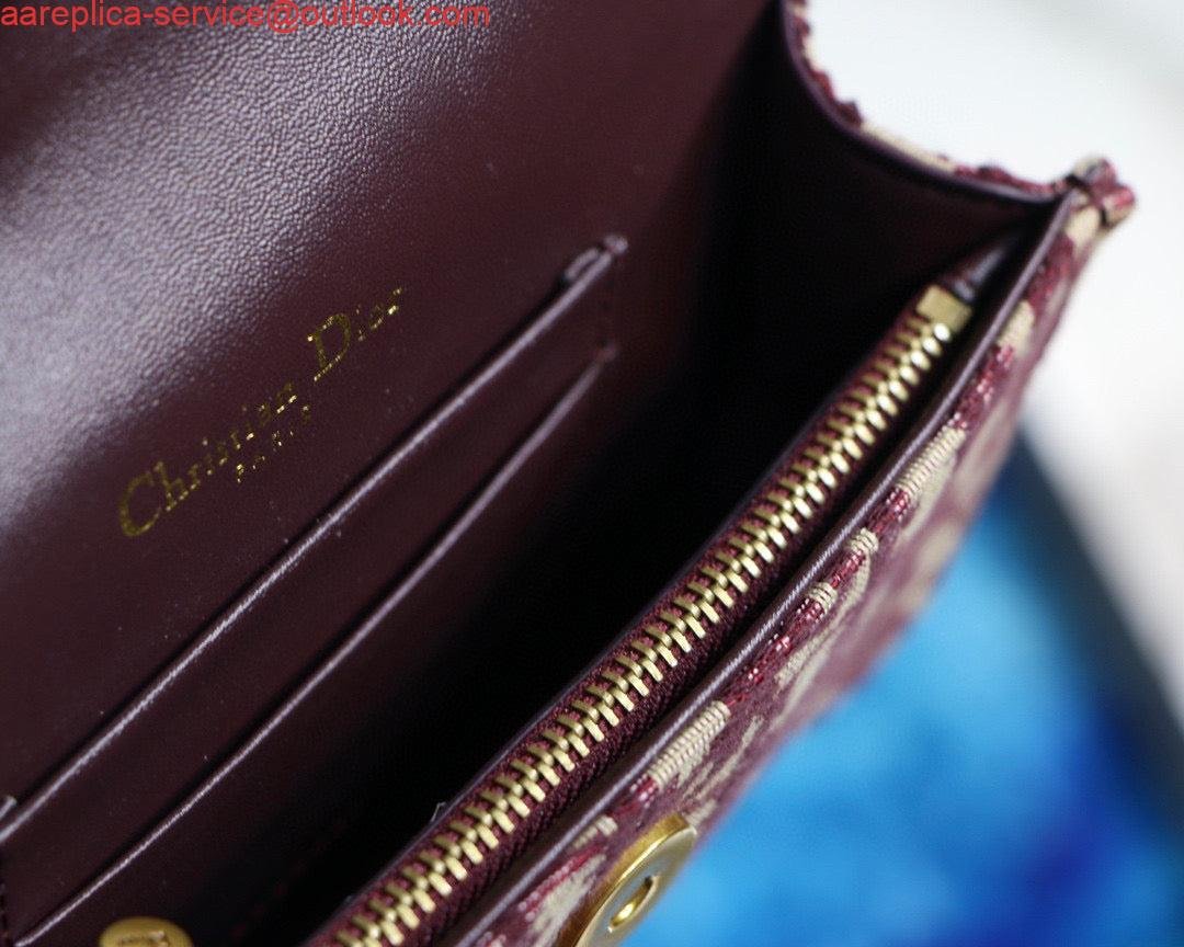 Replica Dior Saddle Belt Bag S5619 Red Dior Oblique Jacquard