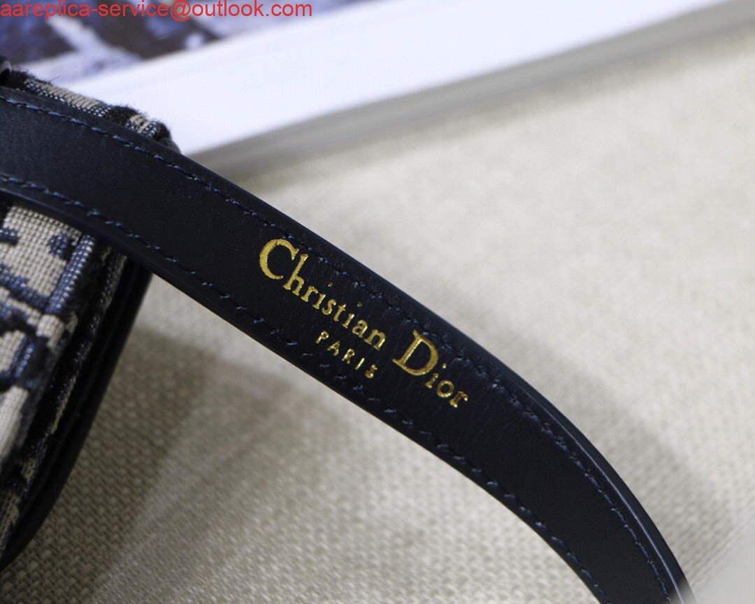 Replica Dior Saddle Belt Bag S5619 Blue Dior Oblique Jacquard