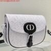 Replica Dior Bobby Bag Medium Perforated M9319 white calfskin with Dior Oblique motif