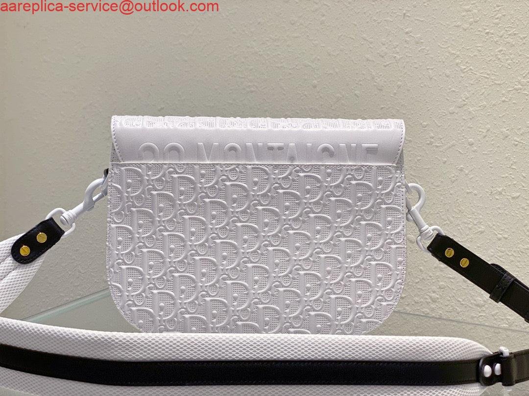 Replica Dior Bobby Bag Medium Perforated M9319 white calfskin with Dior Oblique motif
