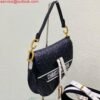 Replica Dior Saddle Bag M0446 Black Oblique Perforated and Embossed Calfskin