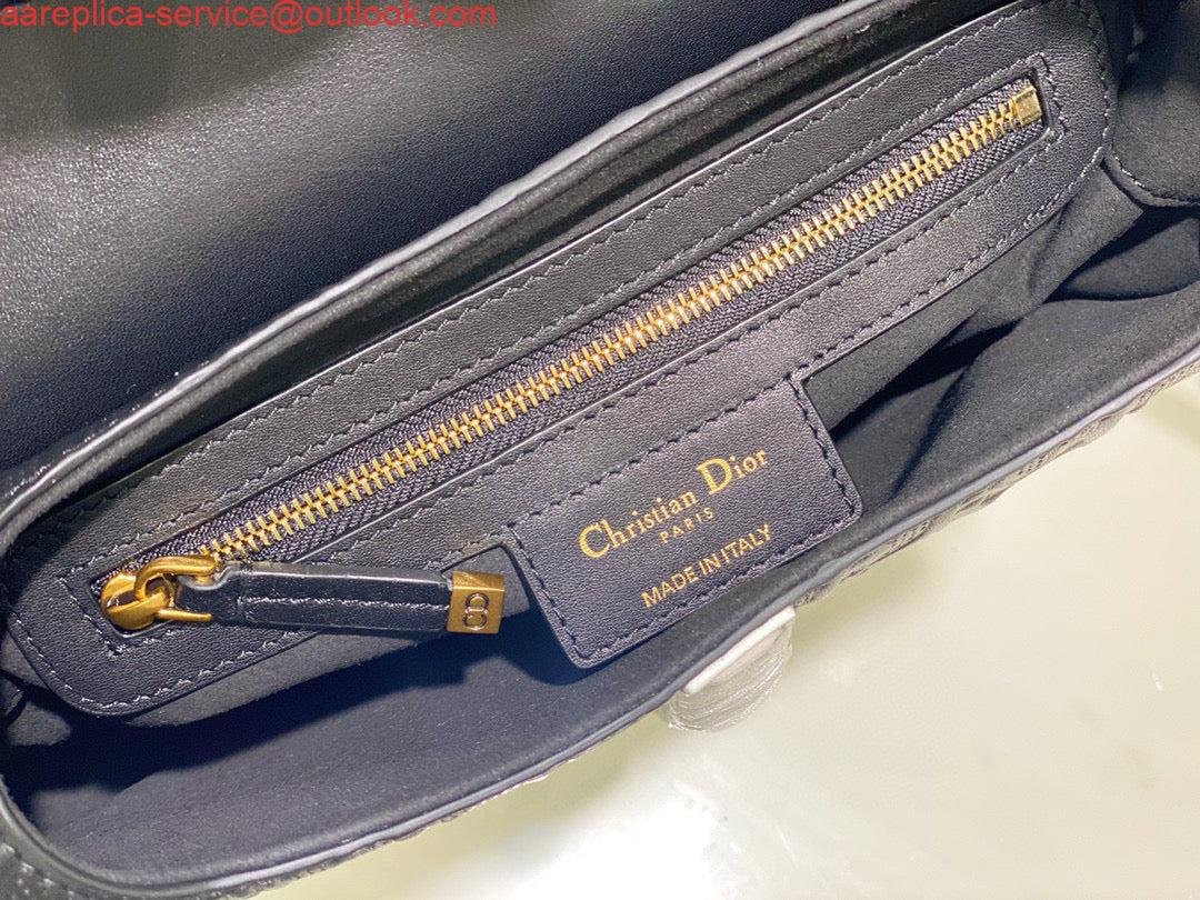 Replica Dior Saddle Bag M0446 Black Oblique Perforated and Embossed Calfskin