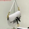 Replica Dior Saddle Bag White and Blue Dior Oblique Perforated Calfskin M0446