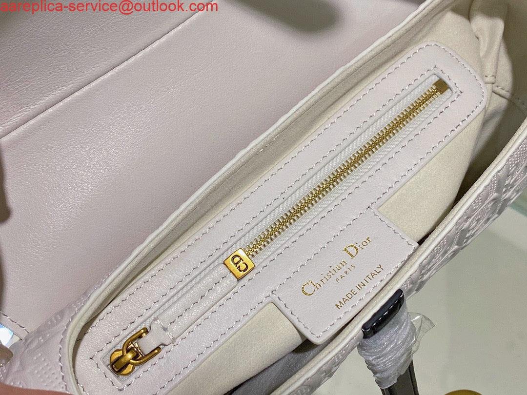 Replica Dior Saddle Bag White and Blue Dior Oblique Perforated Calfskin M0446