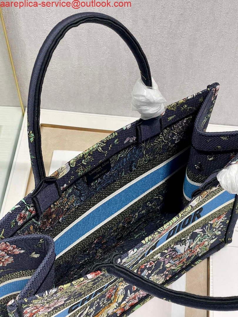 Replica Dior M1296 Medium Book Tote D-Constellation embroidery in shades of blue