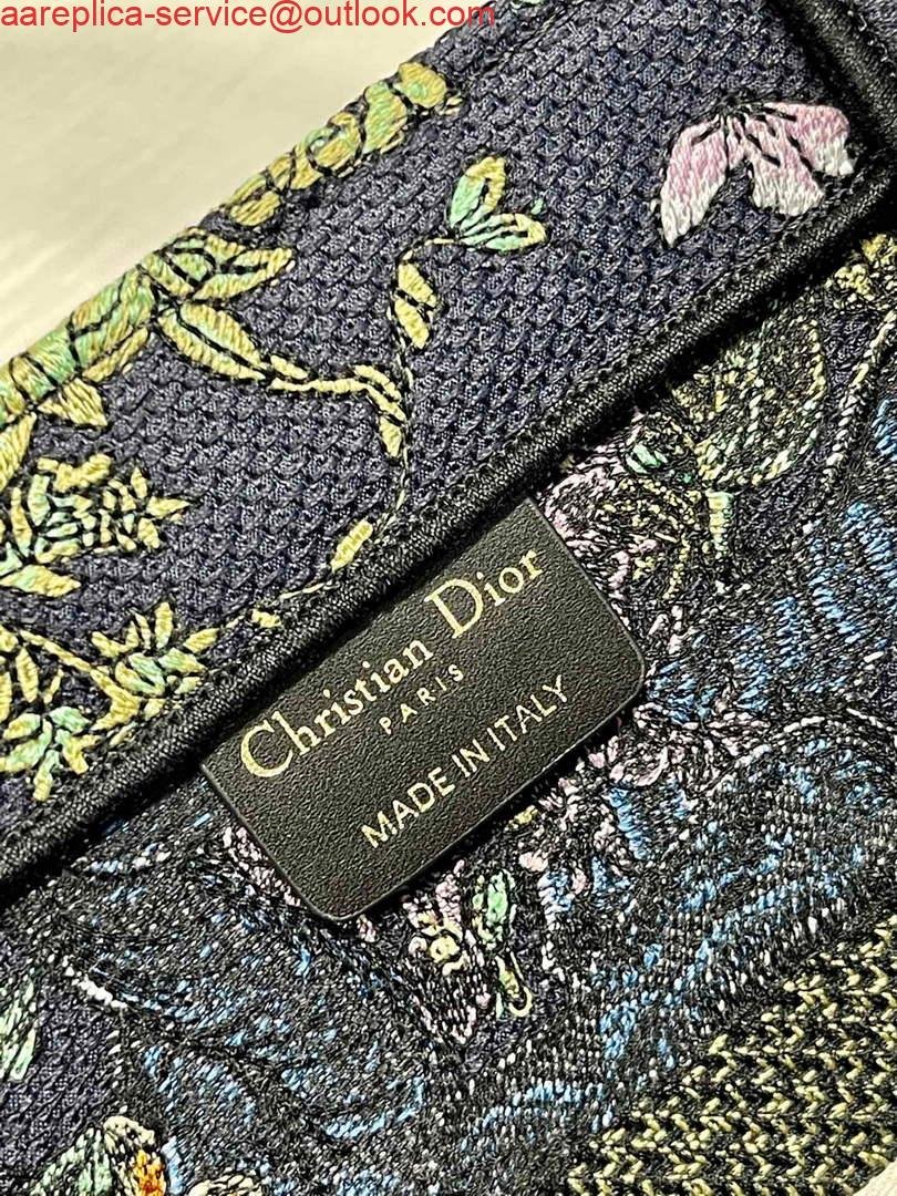 Replica Dior M1296 Medium Book Tote D-Constellation embroidery in shades of blue
